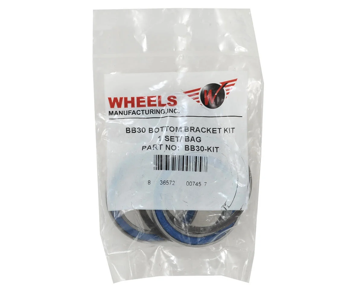 Wheels Manufacturing ABEC-3 Bottom Bracket Bearing & Clip Kit (BB30) (30mm Spindle) - view 2